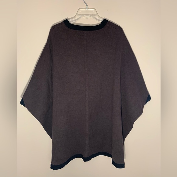 Tyler Boe brown/black cashmere poncho/cape with black fringe. Size XS/S - Picture 9 of 11